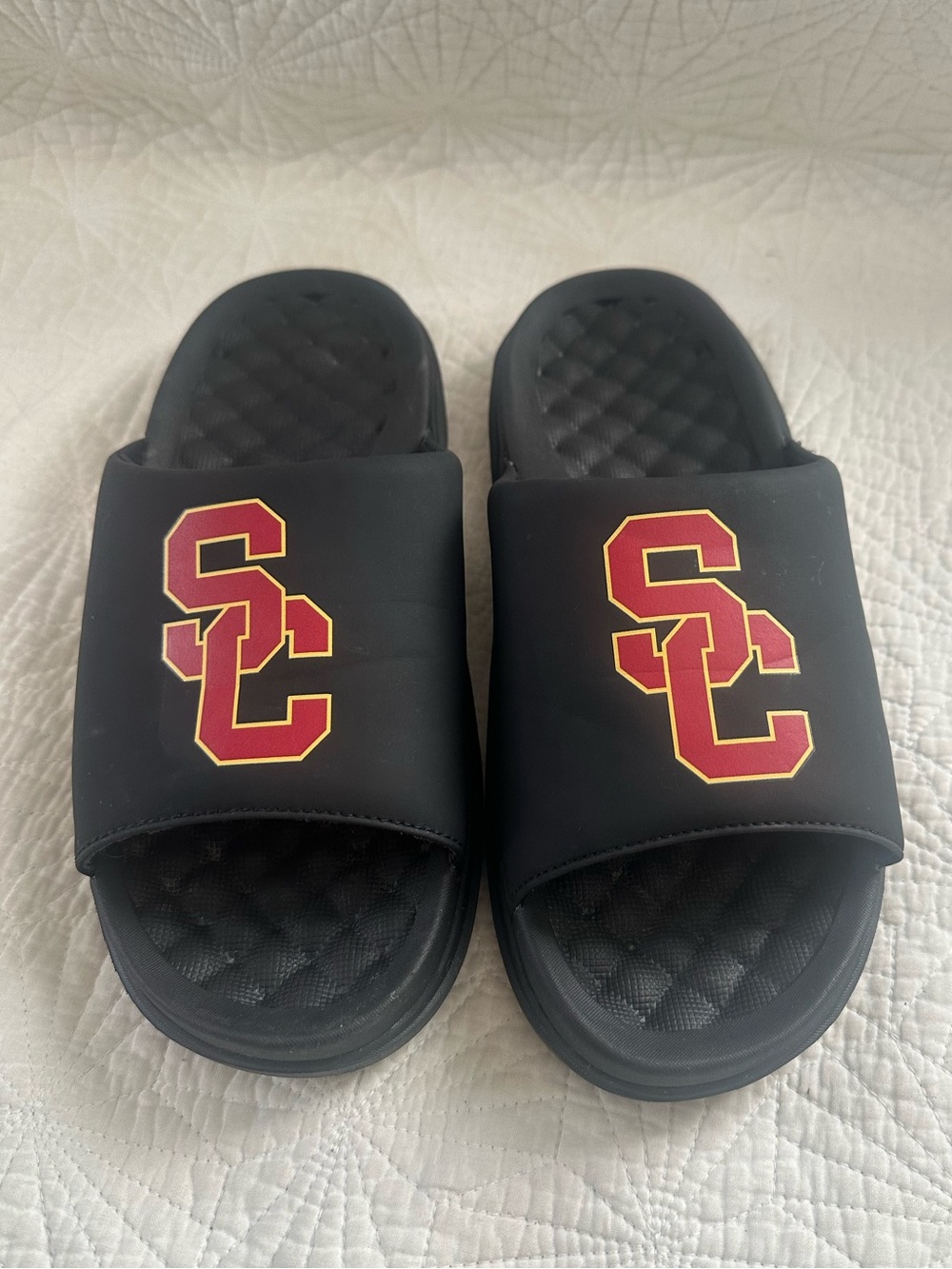 USC Trojans ISlide Unisex Primary Motive Slide Sandals in Color Black Size 10